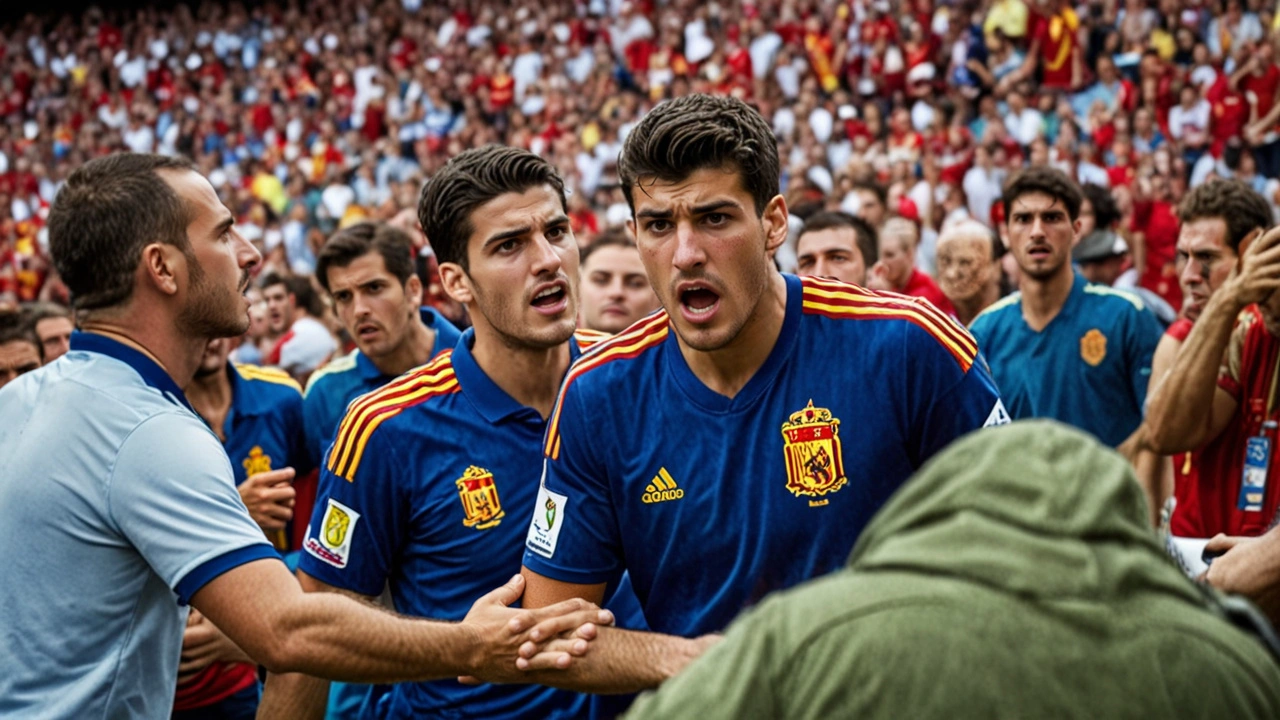 Alvaro Morata's Euro 2024 Final Uncertainty After Unfortunate Security Guard Collision During Celebrations